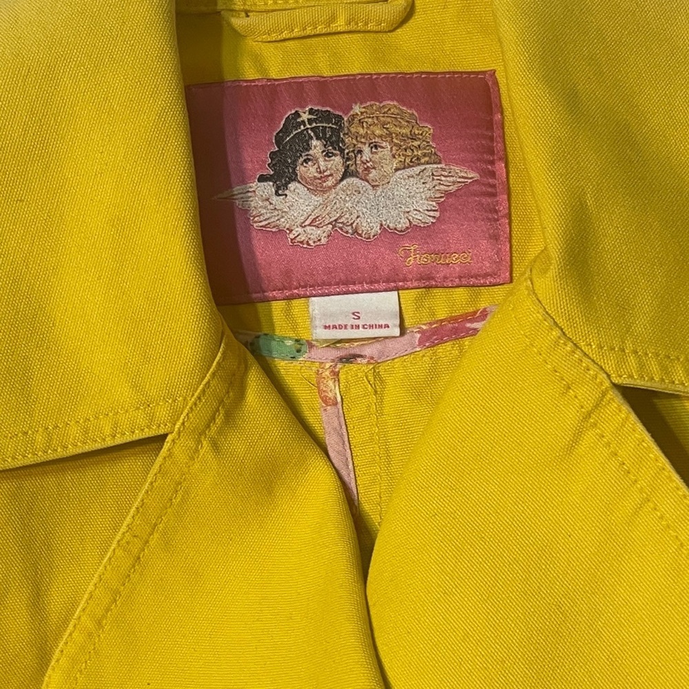 Fiorucci Bright Yellow Double Breasted Transitional Spring Trench Dopamine Coat - Picture 5 of 16